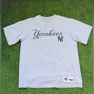 New York Yankees Majestic T-Shirt | MLB Baseball Graphic Tee | Gray | XL